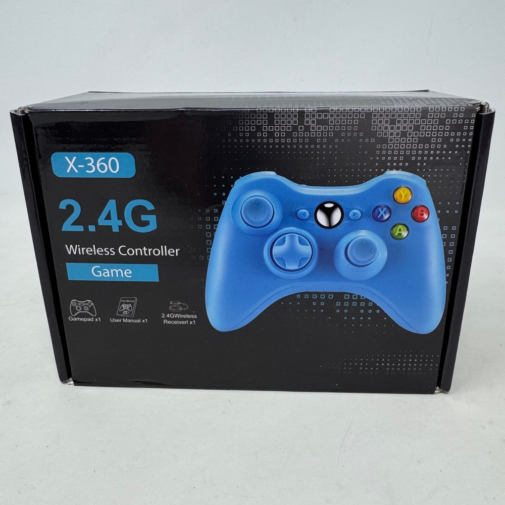 X-360 2.4G Wireless Controller for Xbox 360 and PC Blue Gamepad